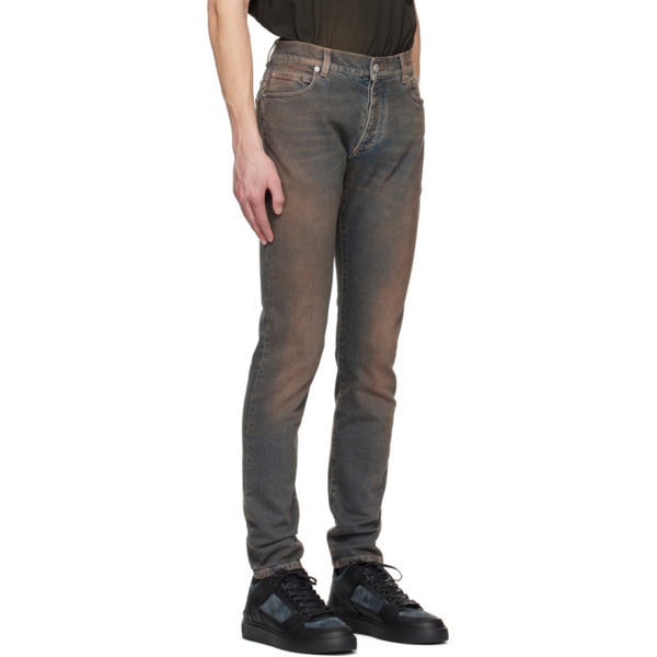 발망 발망 Balmain Blue Slim-Fit Jeans 231251M186002
