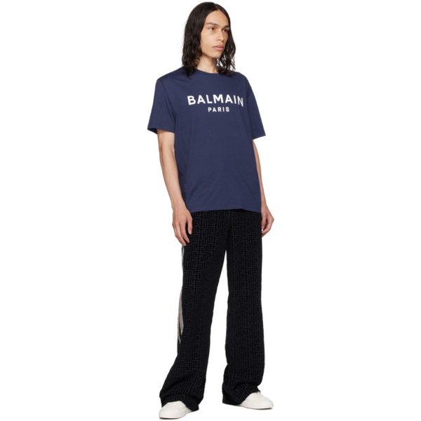 발망 발망 Balmain Black Graphic Sweatpants 232251M218001