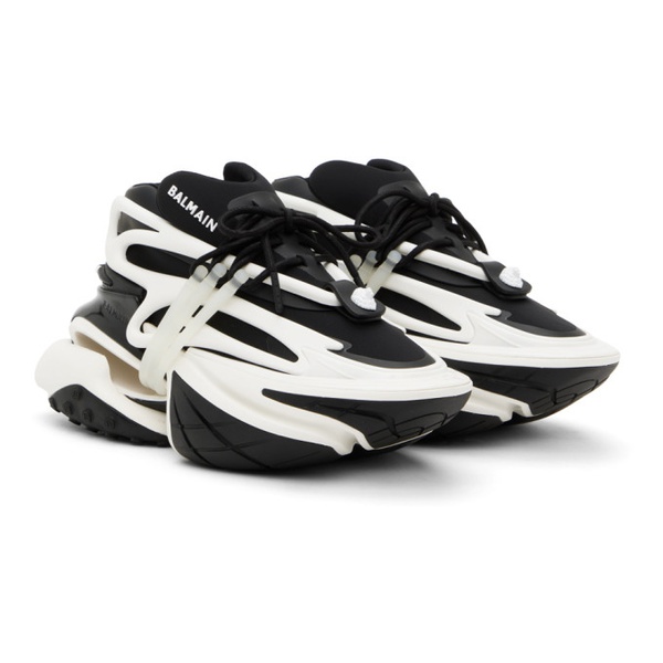 발망 발망 Balmain Black & White Unicorn Sneakers 232251M237010