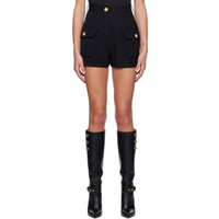 발망 Balmain Black Grain De Poudre Shorts 231251F088018