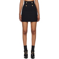 발망 Balmain Black Button Miniskirt 232251F090007