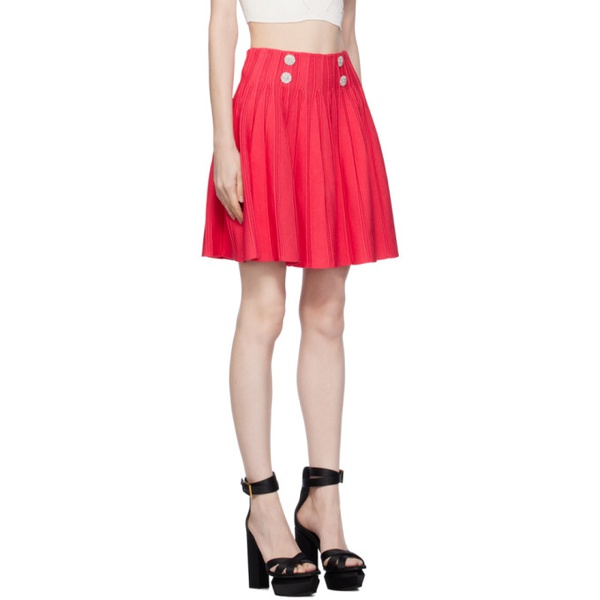 발망 발망 Balmain Pink Skater Miniskirt 232251F090022
