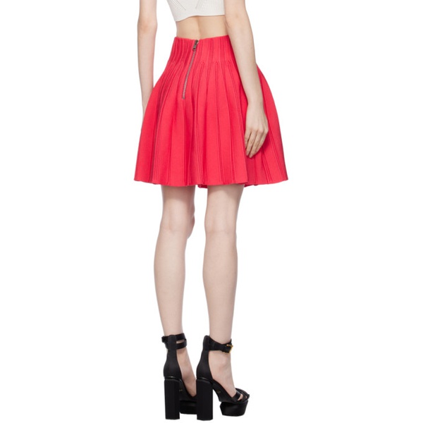 발망 발망 Balmain Pink Skater Miniskirt 232251F090022