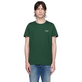 발망 Balmain Green Flocked T-Shirt 232251M213021