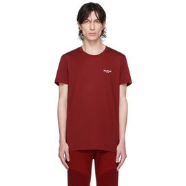 발망 Balmain Red Flocked T-Shirt 232251M213024