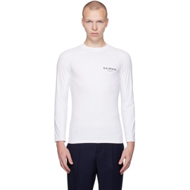 발망 Balmain White Raglan Long Sleeve T-Shirt 231251M213052