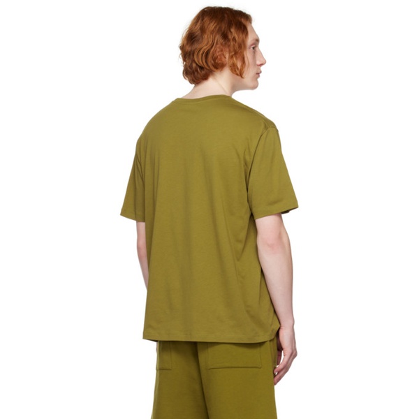 발망 발망 Balmain Khaki Printed T-Shirt 231251M213005