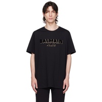 발망 Balmain Black Flocked T-Shirt 232251M213015