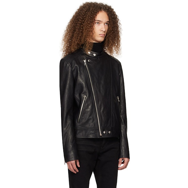발망 발망 Balmain Black Zip Leather Jacket 241251M181000