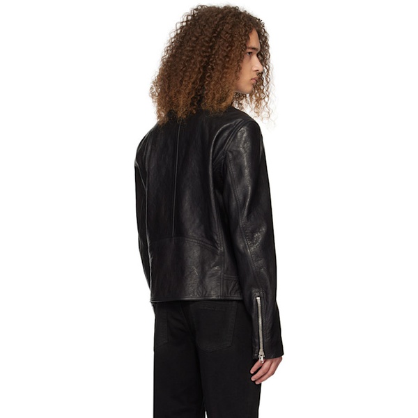 발망 발망 Balmain Black Zip Leather Jacket 241251M181000
