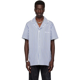 발망 Balmain Blue & 오프화이트 Off-White Striped Shirt 242251M192003