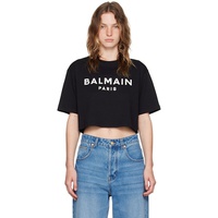 Black 발망 Balmain Paris Cropped T-Shirt 242251F110001