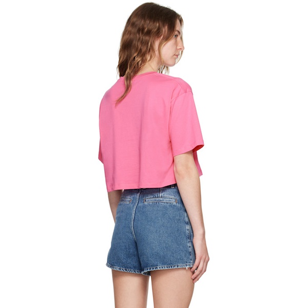 발망 Pink 발망 Balmain Paris Cropped T-Shirt 242251F110007