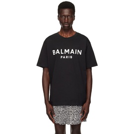 Black Printed 발망 Balmain Paris T-Shirt 242251M213030