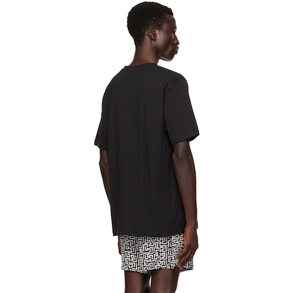발망 Black Printed 발망 Balmain Paris T-Shirt 242251M213030