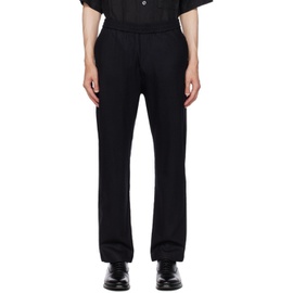 바레나 Barena Black Pleated Trousers 232313M191014