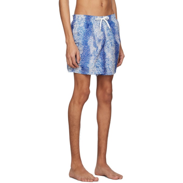  Bather Blue Printed Swim Shorts 231059M208026