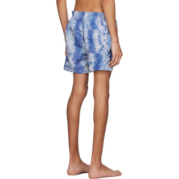  Bather Blue Printed Swim Shorts 231059M208026