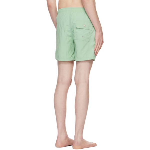  Bather Green Drawstring Swim Shorts 231059M208010