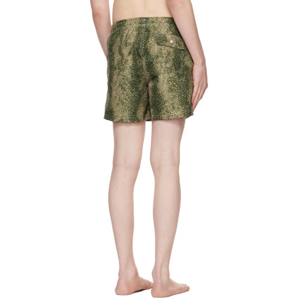  Bather Green Printed Swim Shorts 231059M208027