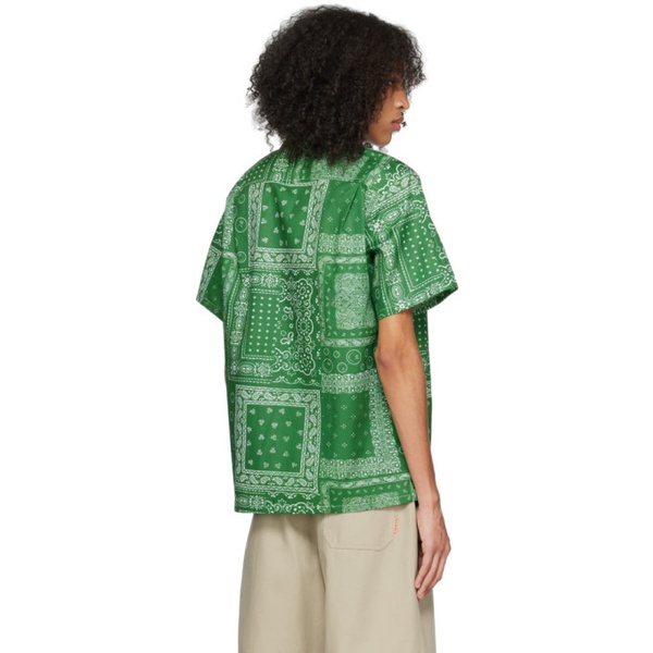  Bather Green Bandana Shirt 231059M192007