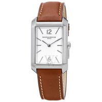 Baume Et Mercier MEN'S Hampton (Calfskin) Leather Silver Dial Watch M0A10670