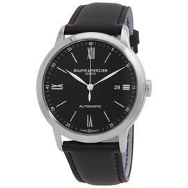Baume Et Mercier MEN'S Classima Leather Black Dial Watch M0A10453