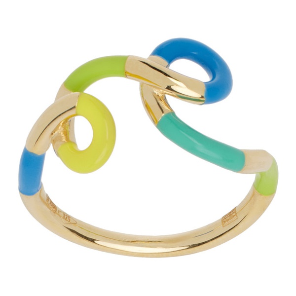  Bea Bongiasca Gold & Multicolor Tetradic Ring 242172F011012