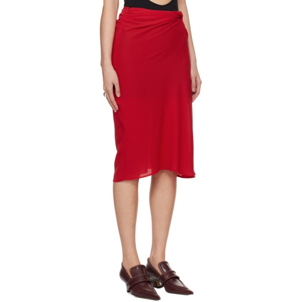  Beaufille Red Vela Midi Skirt 241868F092000