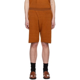 비앙카 손더스 Bianca Saunders Orange Pleat Shorts 231191M193002