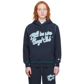 빌리어네어보이즈클럽 Billionaire Boys Club Navy Script Hoodie 241143M202021