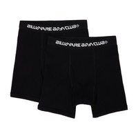 빌리어네어보이즈클럽 Billionaire Boys Club Two-Pack Black Rib Knit Boxers 241143M216000