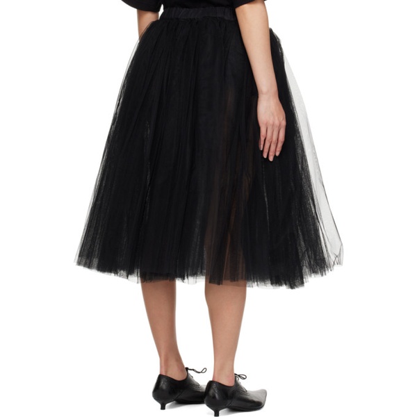  Black Comme des Garcons Black Layered Midi Skirt 231935F092003