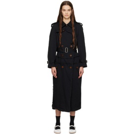 Black Comme des Garcons Black Double-Breasted Trench Coat 231935F067000