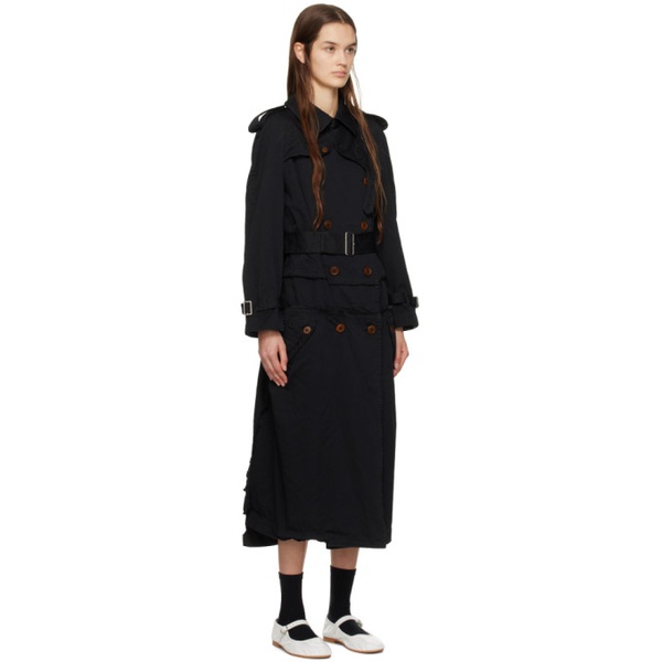  Black Comme des Garcons Black Double-Breasted Trench Coat 231935F067000