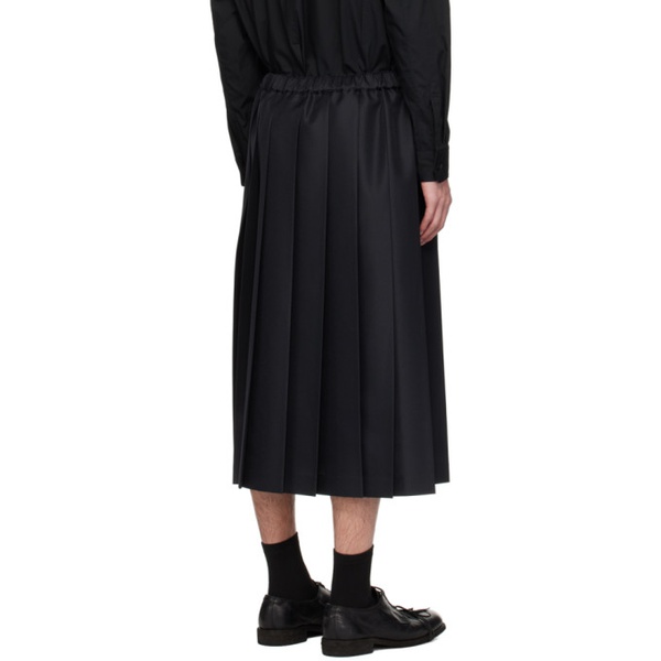  Black Comme des Garcons Black Pleated Midi Skirt 241935M191009