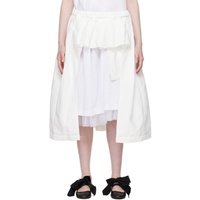 Black Comme des Garcons White Cutout Miniskirt 241935F090001
