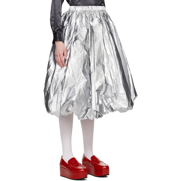 Black Comme des Garcons Silver Balloon Skirt 241935F090000
