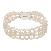 Bleue Burnham 오프화이트 Off-White Woven Antique Pearl Bracelet 241379M142011