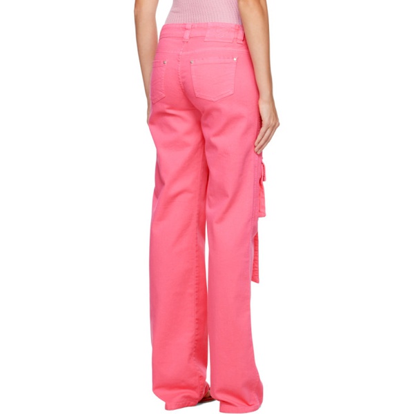  블루마린 Blumarine Pink Cinch Strap Cargo Pants 232901F087016