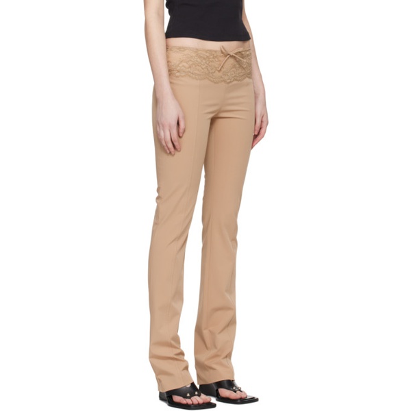  블루마린 Blumarine Taupe Slim Trousers 241901F087010