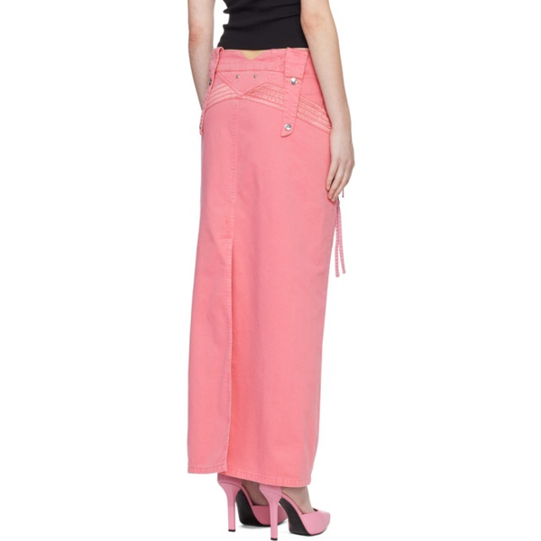  블루마린 Blumarine Pink Embroidered Maxi Skirt 241901F093000