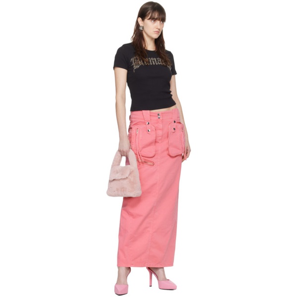  블루마린 Blumarine Pink Embroidered Maxi Skirt 241901F093000