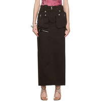 블루마린 Blumarine Brown Pockets Maxi Skirt 241901F093002