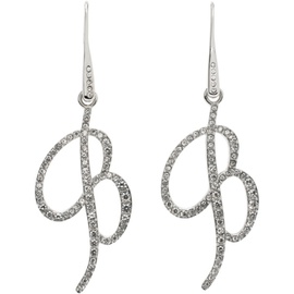 블루마린 Blumarine Silver Pendant Logo Earrings 241901F022000