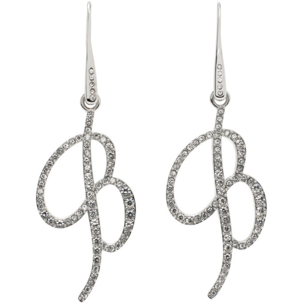  블루마린 Blumarine Silver Pendant Logo Earrings 241901F022000