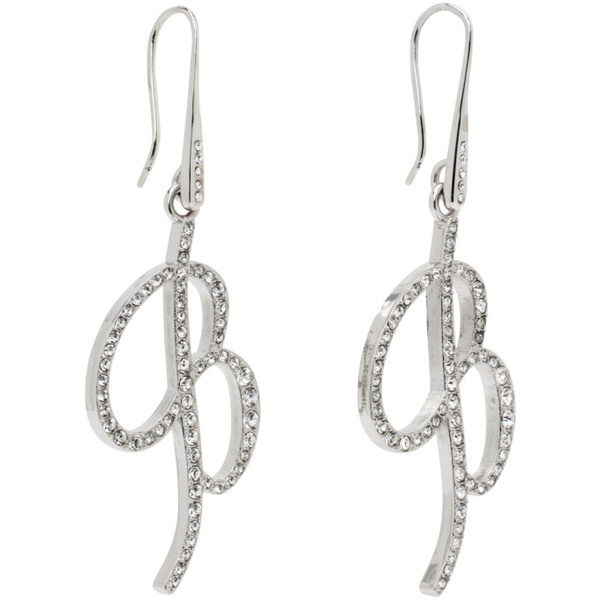  블루마린 Blumarine Silver Pendant Logo Earrings 241901F022000