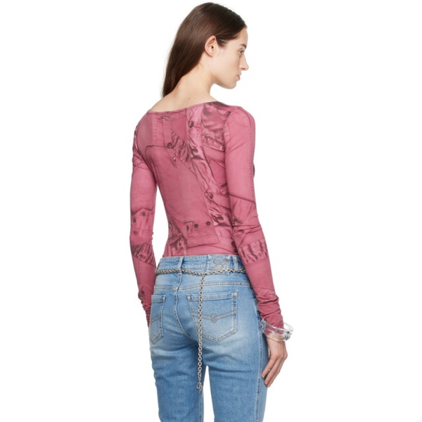  블루마린 Blumarine Pink Printed Bodysuit 241901F358001