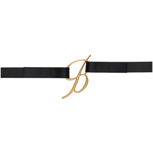  블루마린 Blumarine Black Logo Buckle Belt 241901F001003