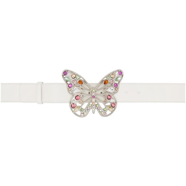  블루마린 Blumarine 오프화이트 Off-White Leather Butterfly Buckle Belt 241901F001015